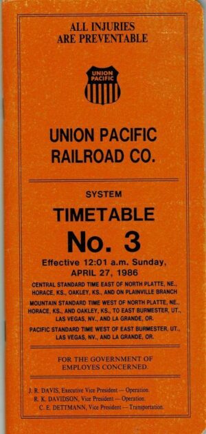 Union-Pacific-Railroad-Timetable-No-3-April-27-1986-FREE-SHIP-401862592247