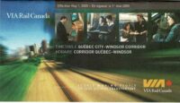 Via Rail Canada Timetable 2005