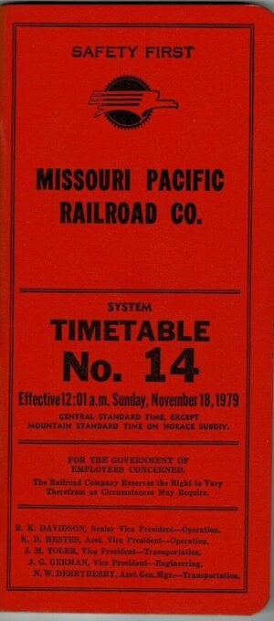 Missouri-Pacific-Railroad-Company-Timetable-No-14-November-181979-FREE-SHIP-163921706408