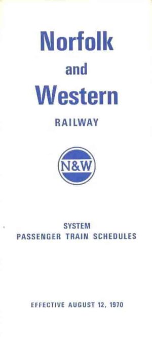 Norfolk-Western-Passenger-Timetable-1970-FREE-SHIP-401414650748