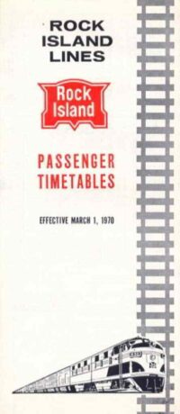 Rock Island 1970 Passenger Time Table CRI&P