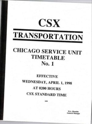 CSX-Chicago-Service-Unit-Timetable-No-1-FREE-SHIP-401619018889