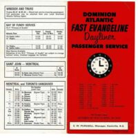 Dominion Atlantic Railway, Nova Scotia, Dayliner Service Timetable 1976