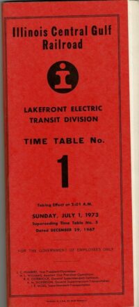 Illinois Central Gulf Lakefront Electric Transit Div, 1973