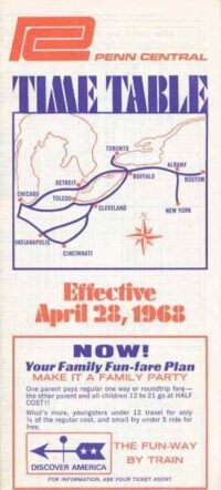 Penn Central 1968 Passenger Time Table